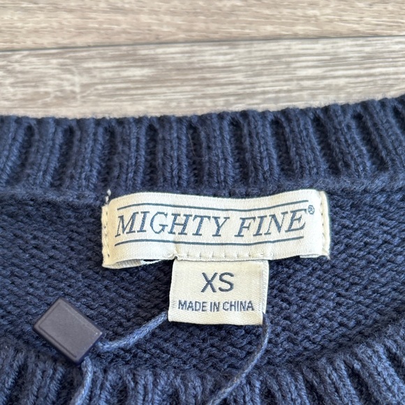 Mighty fine Navy Blue Bear Sweater New with Tag Size Xsmall - Picture 2 of 6